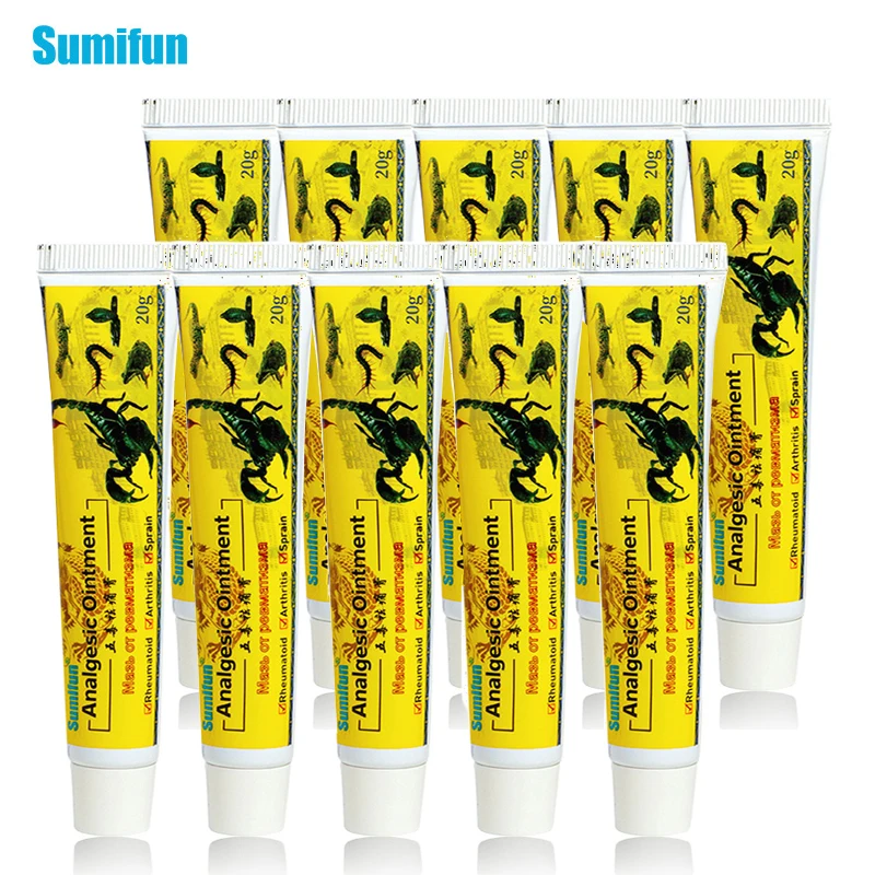 

10pcs Sumifun 100% Original Scorpion Venom Analgesic Ointment Rheumatism Arthritis Muscle Rub Joint Back Knee Pain Cream D3476
