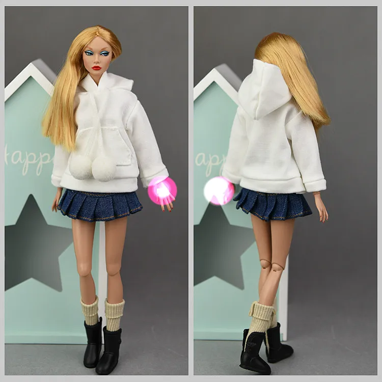 1/6 bjd Sweatshirt for barbie blyth Clothes Doll Accessories ropa boneca casa Parka Outfit for barbies vestiti baby toy 1 pcs