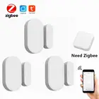 Tuya Zigbee Smart WiFi датчик для двери дверь открытойзакрытый детекторы, Wi-Fi, app-уведомление оповещения охранной сигнализации для Alexa Google Home