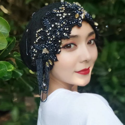 Роскошный свадебный мусульманский шарф женские бисероплетенные кисточки хиджаб