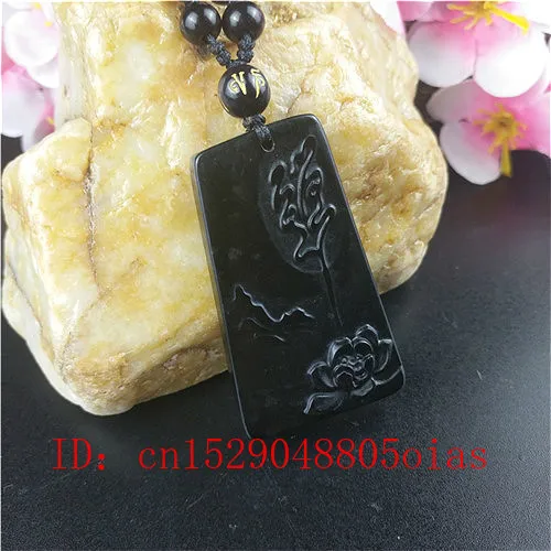 Сертифицированный китайский натуральный черный зеленый нефрит Феникс ожерелье