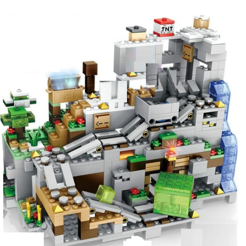 

865pcs The Mountain Cave Mine Building Blocks Toys For Kids Highly Detailed Colorful Bricks Miniature Landscape