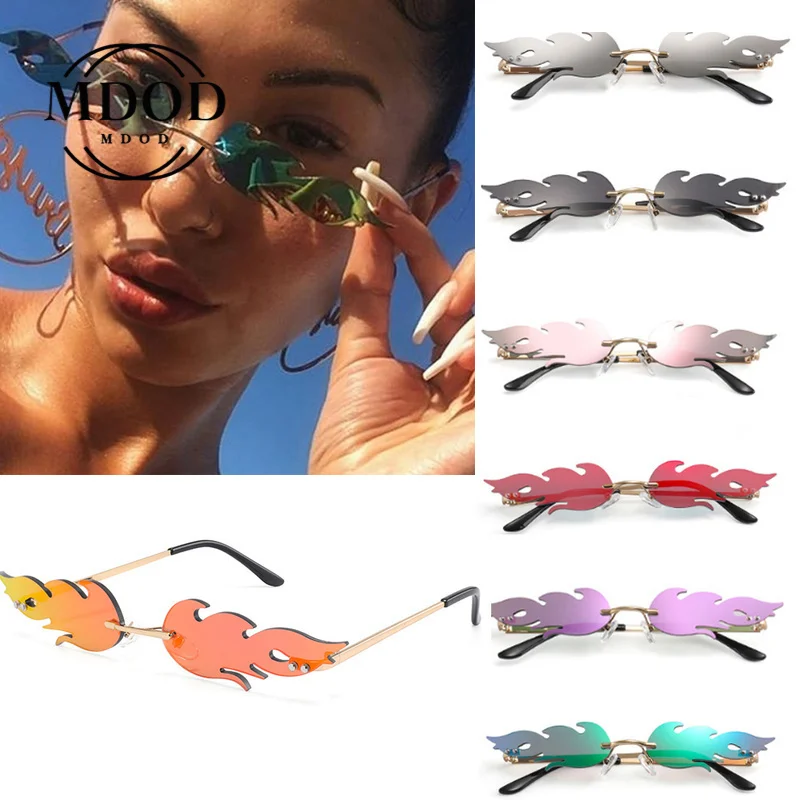 Солнцезащитные очки с безободковым пламенем для мужчин и женщин Роскошные