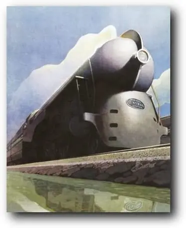 

Locomotive Train Vintage New York Central Picture Wall Decor Art Print Poster