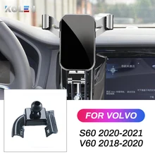 Car Mobile Phone Holder For Volvo S60 V60 2018 2019 2020 Gravity GPS Stand Cellphone Special Mount Support Navigation Bracket