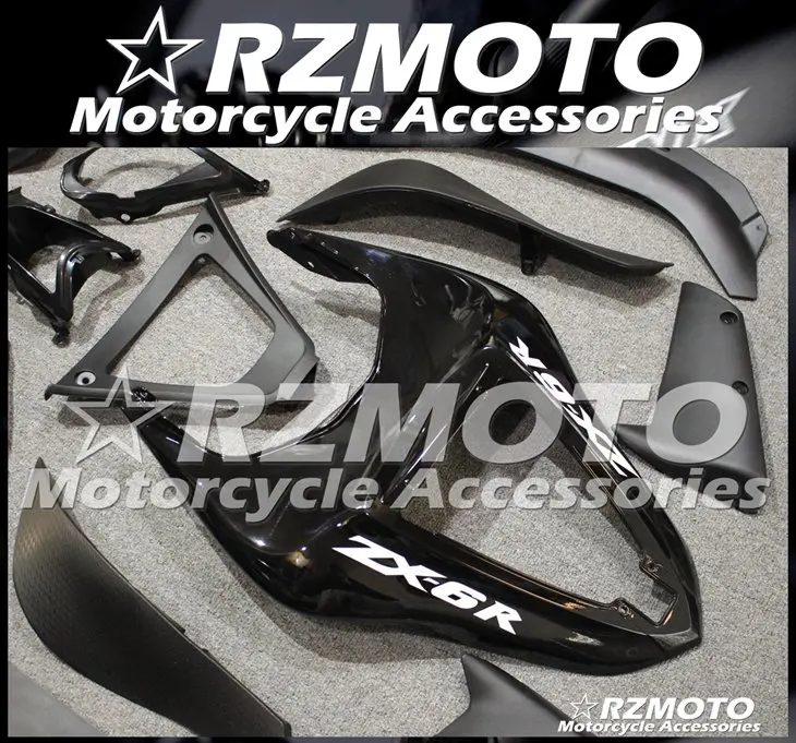 

New ABS Motorcycle whole Fairings kit Fit for Kawasaki Ninja ZX-6R 636 07 08 ZX6R 2007 2008 Custom Free black color