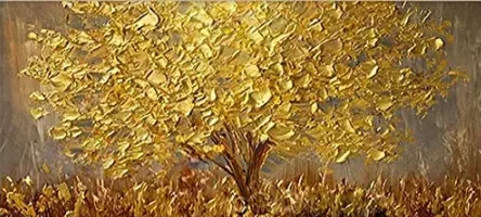 

Абстрактная картина "Золотые листья и золотое дерево" на холсте