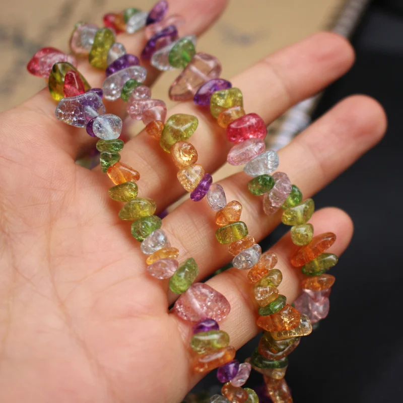 30 &quotСтеклянные шарики с неровным кристаллом разноцветные для изготовления