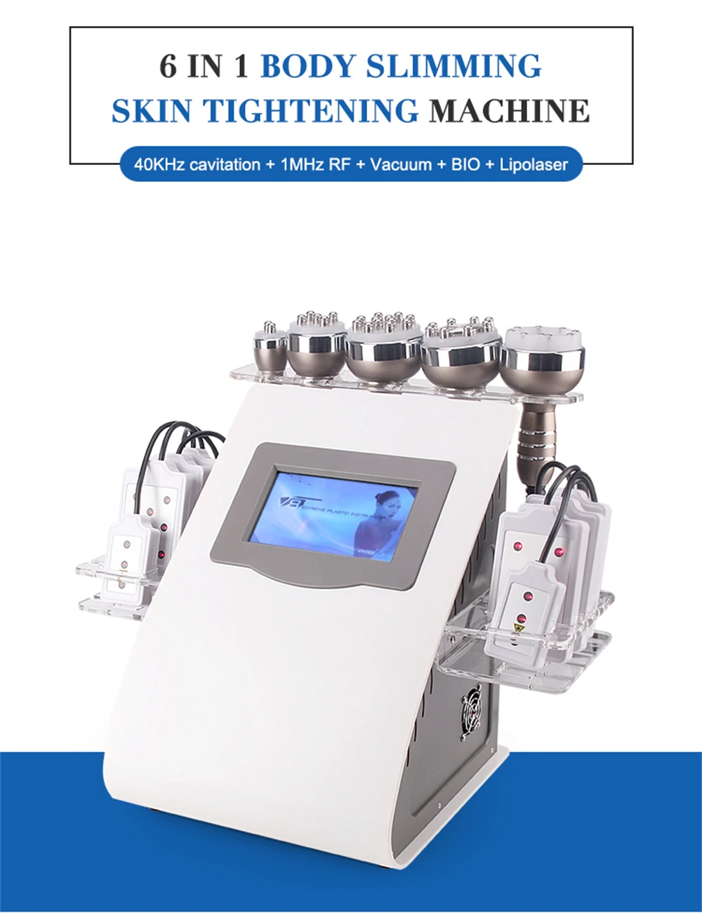 Goedkoop Xgreeo COX-JF658 Nieuwe 6 In1 40K Vacuüm Ultrasone Cavitatie Machine Radiofrequentie Multipolaire Rf Lichaam Vermagering Machine