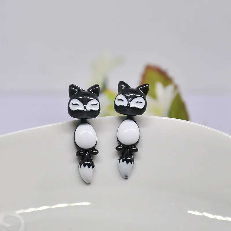 Креативные серьги в виде лисьей морды для женщин корейская мода милые
