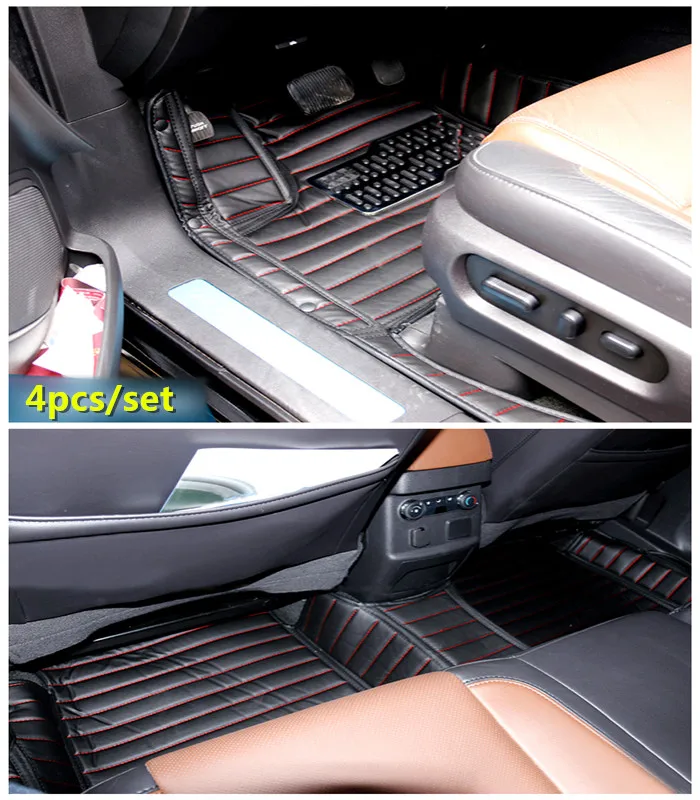 Для Ford Explorer 2011- качество 7 великолепных чехлов для сидений кожаный внутренний коврик для ног Чехлы 4 шт./компл. левым