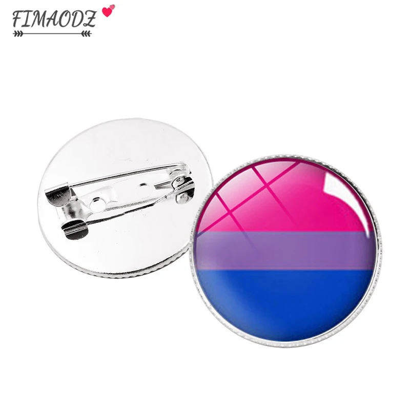 Брошь на лацкан FIMAODZ ЛГБТ гей-Прайд флаги Радуга стеклянная круглая