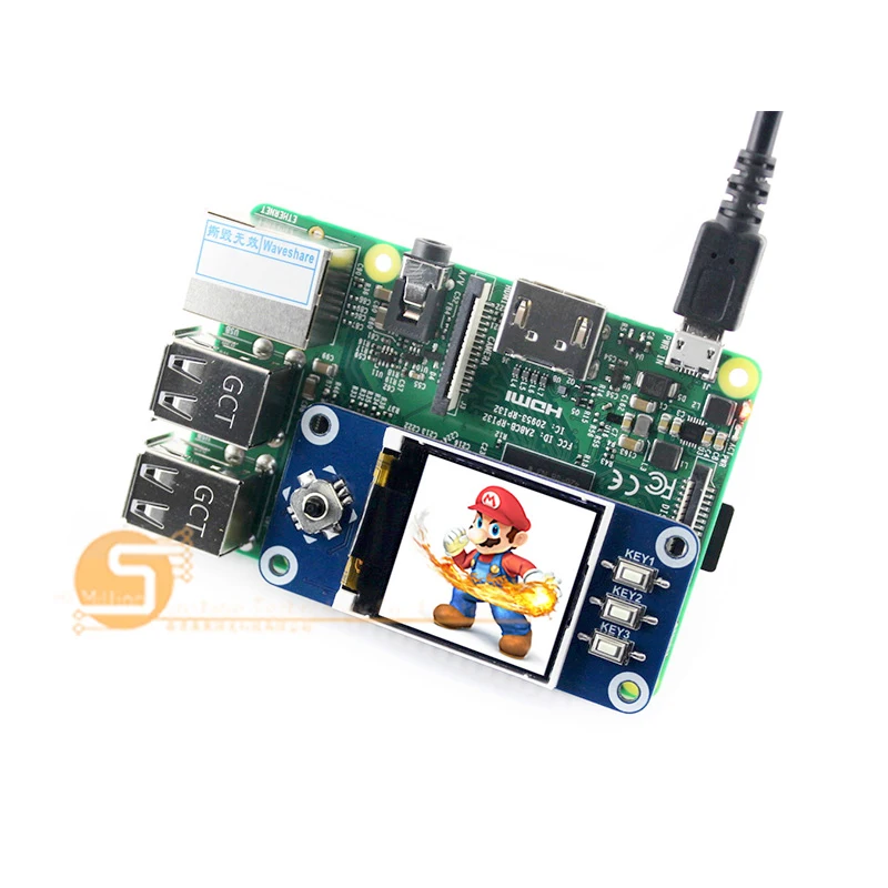 Raspberry Pie Pi 1 44 дюйма плата расширения ЖК дисплея интерфейс SPI с джойстиком