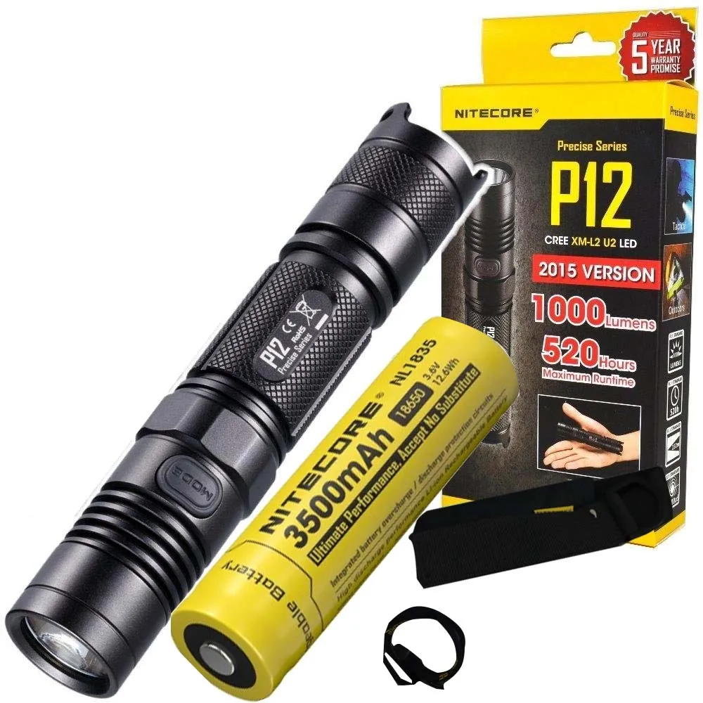 p12 nl1835 NITECORE P12 Тактический светильник-вспышка CREE XM-L2 U2 Led Макс 1000 люмен дальность луча 232 м наружный светильник поисково-спасательный фонарь - Испускаемый цвет: p12 nl1835