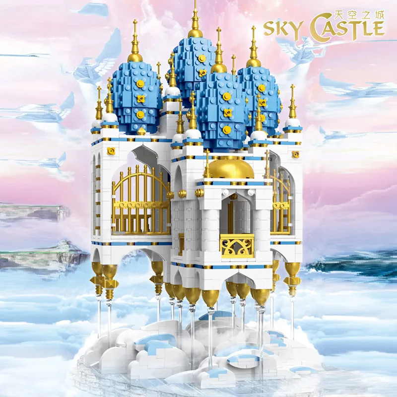 Плавающий Замок дом улица вид фантазия крепость skycastle MOC набор строительные блоки