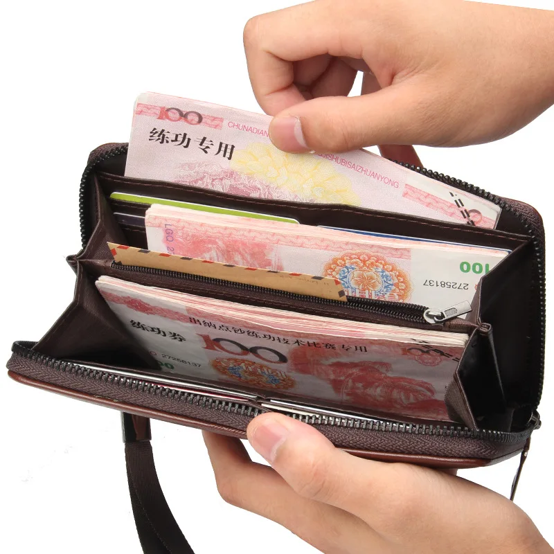 Бумажник Baellerry для мужчин модный длинный однотонный деловой кошелек из