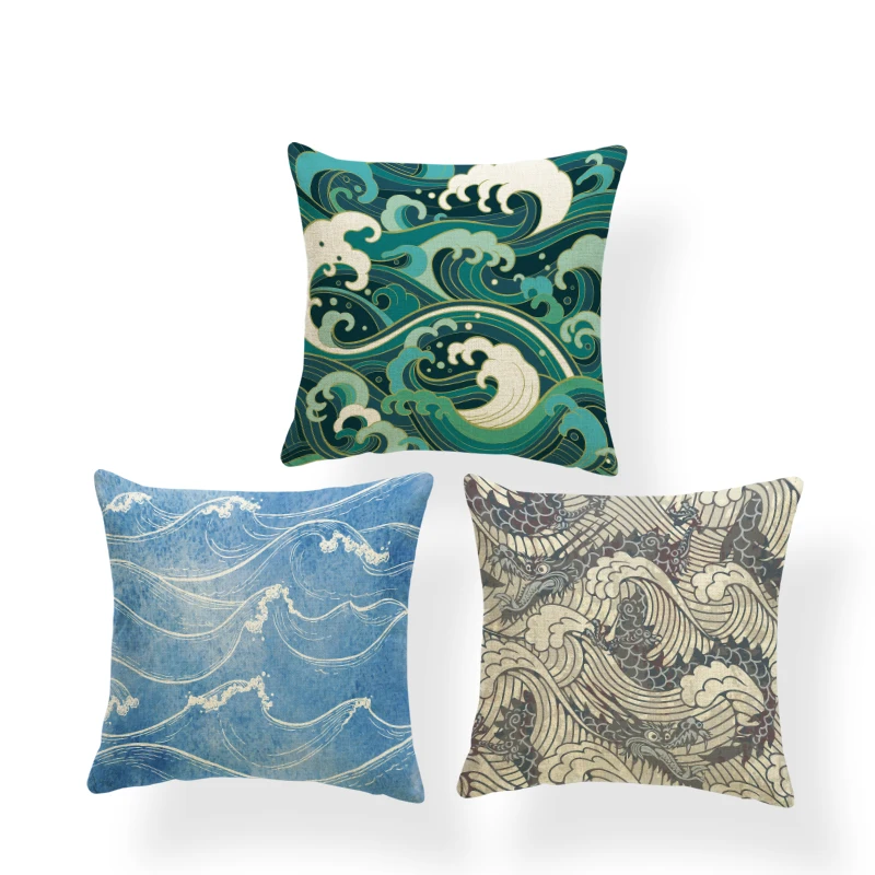 Японская Классическая арт Ukiyo-E наволочка Fuji горный вишневый цвет серфинга