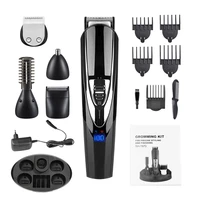 professional waterproof 5 in 1 men hair trimmer lcd display electric hair clipper dual charging hair cutter machinecharge base