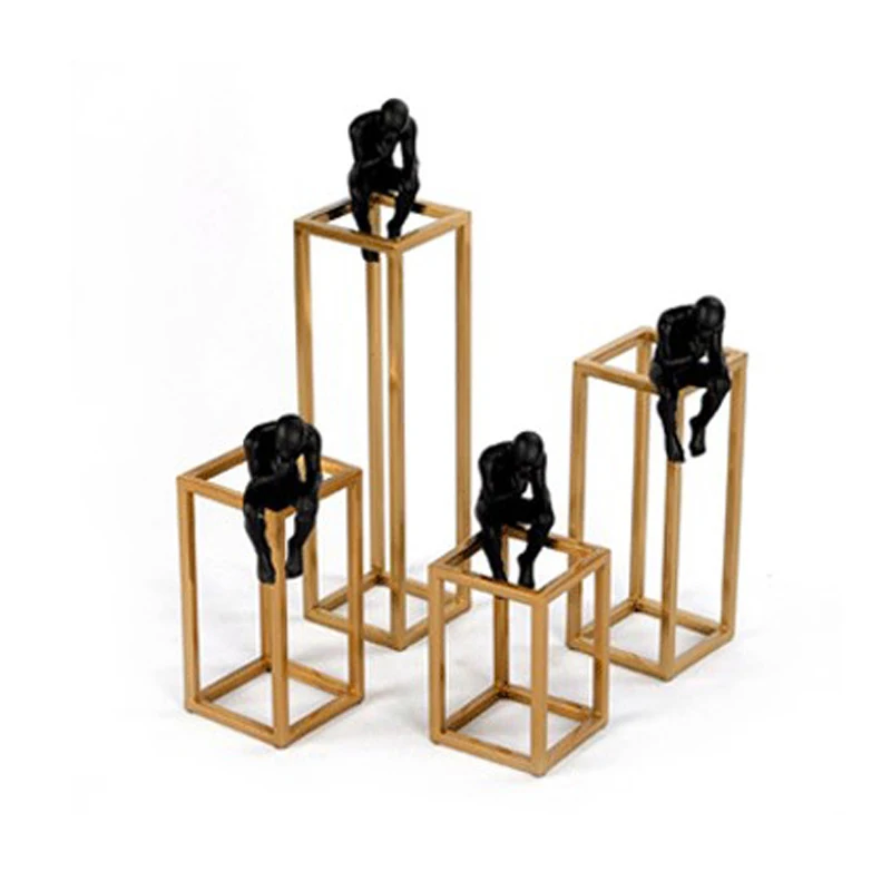 Маленькая черная металлическая рамка из нержавеющей стали Thinker украшение для