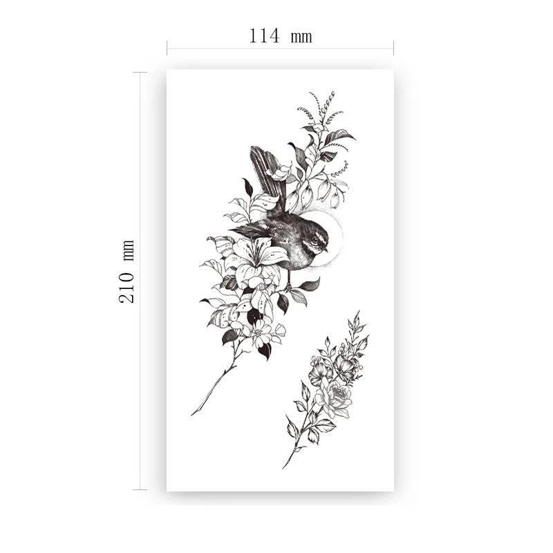 

Temporary Tattoo Stickers Plain Flower Rose Swallow Bird Sun Moon Fake Tattoos Waterproof Tatoos Arm Large Size for Women Girl