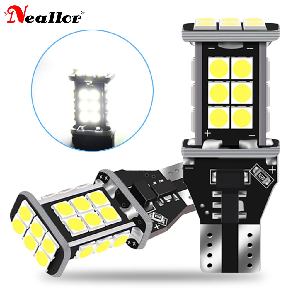 

2x T15 W16W 921 912 Super Bright 2000LM CSP LED Canbus NO COB Error Car Backup Reserve Lights Bulb Tail Lamp Xenon White 6500K