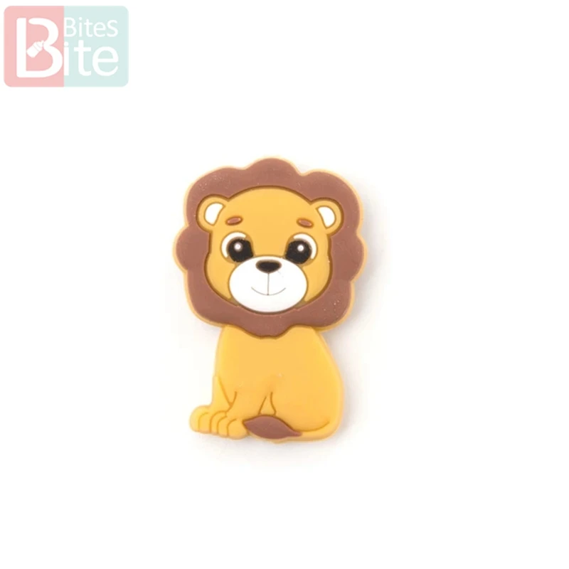 Yellow Lion 100 шт Детские Силиконовые Бусины лев Король мультфильм beadsfair класс силиконовый Прорезыватель для соски цепи Детская Подвеска Ожерелье Товары для малышей - Цвет: Yellow Lion