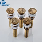 POIQIHY ванная комната умывальник Раковина Pop Up слив античная отделка латунный материал Clic-clac раковина раковины