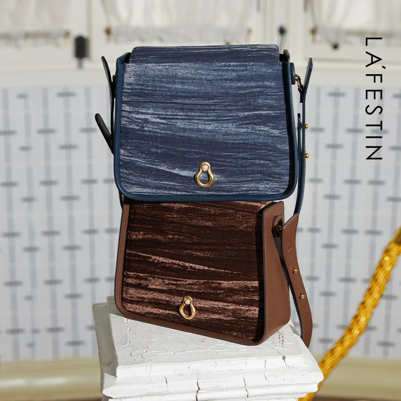 

LA FESTIN Luxury Women 2021 Original New Niche Shoulder Messenger Purse Fashion Brand Winter Trendy Underarm Small Square Bag