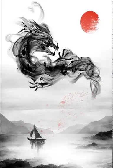 Декоративный Шелковый плакат в китайском стиле с принтом дракона домашний