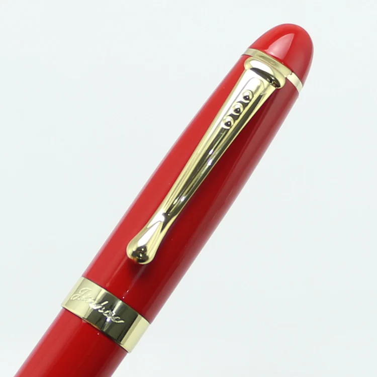 JINHAO X450 яркий красный золотой зажим и отделка перо с широким основанием авторучка