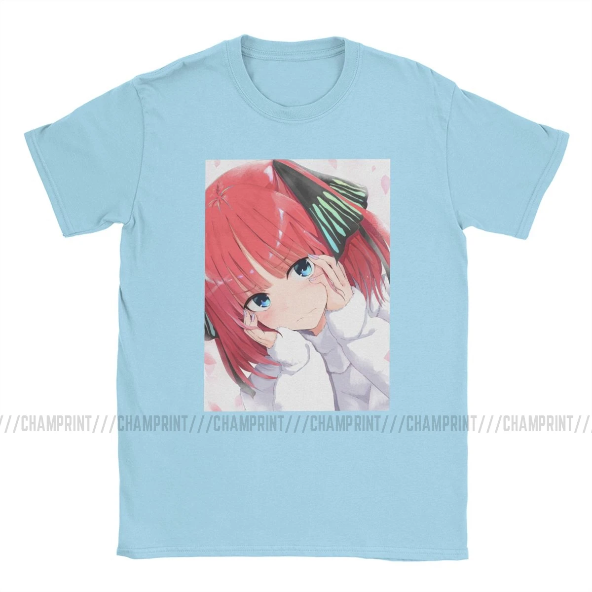 Men Nino Nakano The Quintessential Quintuplets T Shirts Hanayome Toubun Manga Cotton Tops Short Sleeve Tee Shirt 6XL T-Shirt | Мужская