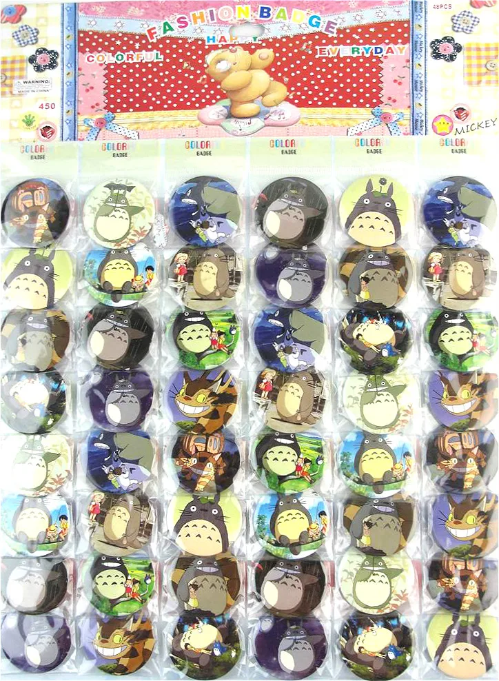 Бесплатная доставка Аниме Тоторо Кнопка значок вечерние подарки 45 мм (48