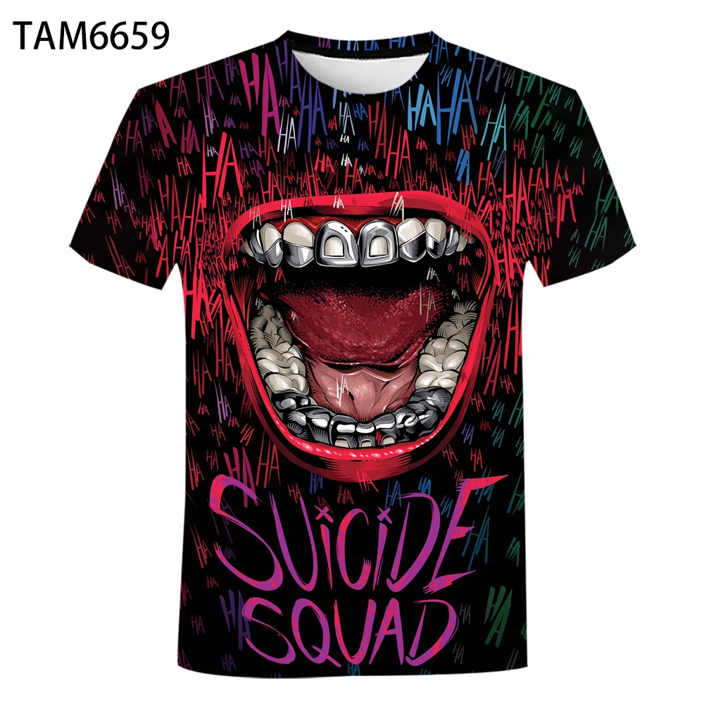 Мужская футболка с 3D-принтом отряд самоубийц повседневная мужская круглым