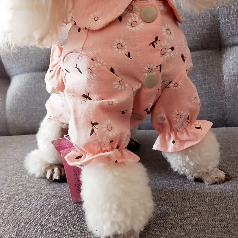 Одежда из хлопка для милой собаки кружевная рубашка с принтом девушек одежда