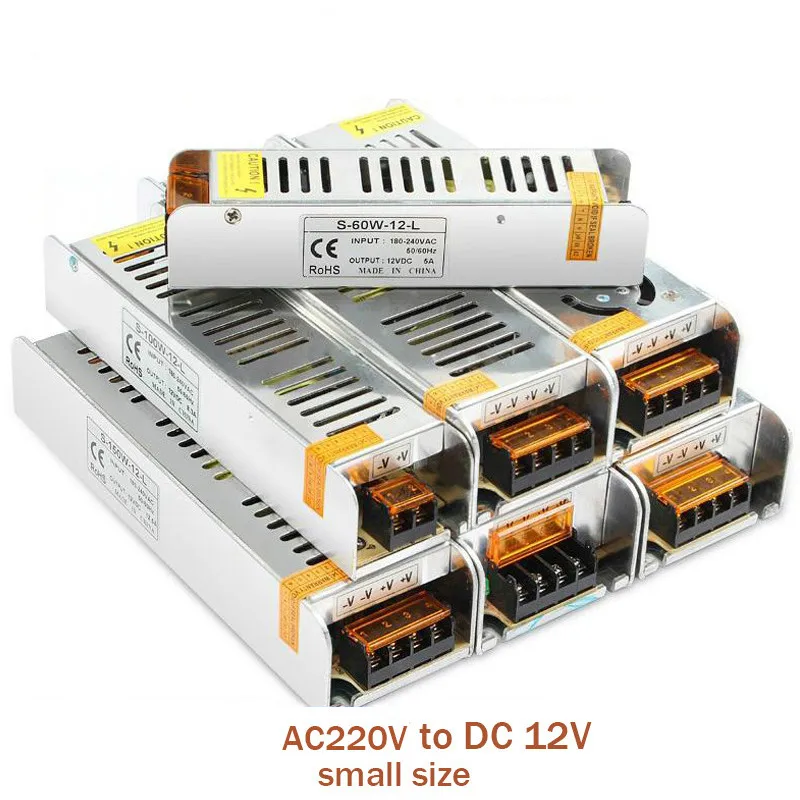 AC 220V к DC12V LED Драйвер адаптер Освещение трансформаторы источник питания 5A 10A 20A 30A
