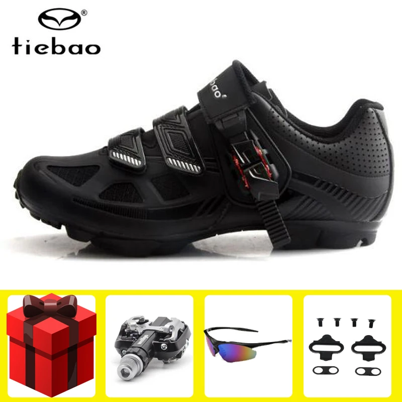 B1652 add all Tiebao велосипедная обувь MTB SPD набор педалей для езды на велосипеде обувь мужские самозакрывающиеся дышащие кроссовки для горного велосипеда - Цвет: B1652 add all