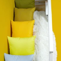 simple plain solid color yellow pillow cushion square sleeping pillow hugs for sofa home decor chair bed neck pillows 4040cm