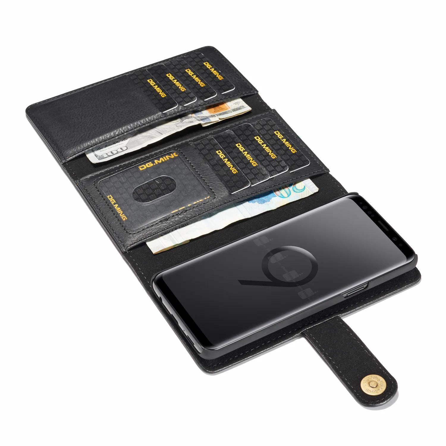 

Business PU Leather Case Flip Cover for Samsung Galaxy S9 S10 Plus Note 9 10 Tri-fold Wallet Purse Bag Magnetic Back Shell