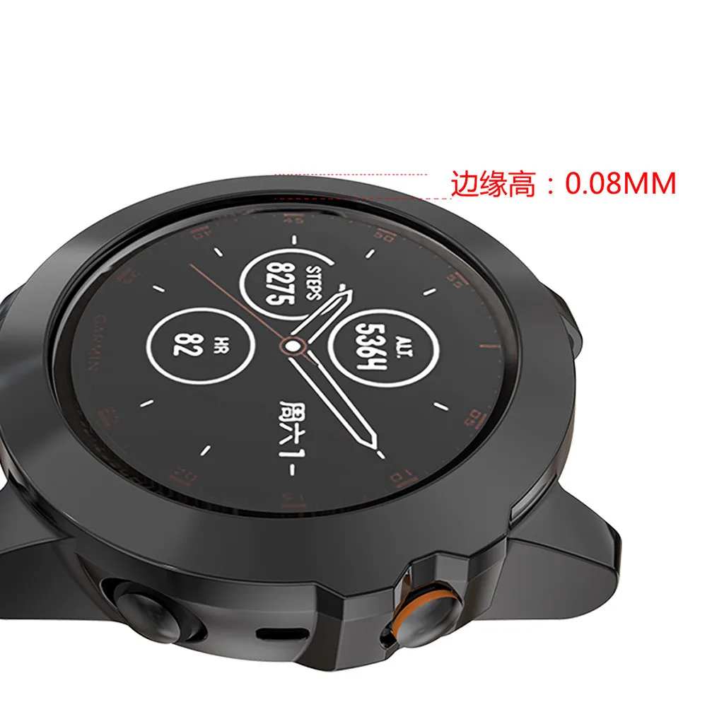 Ouhaobin Smart Accessories Case Cover For Garmin Fenix 5X Watch Electroplate Replacement TPU Case Shell Protector 930#2