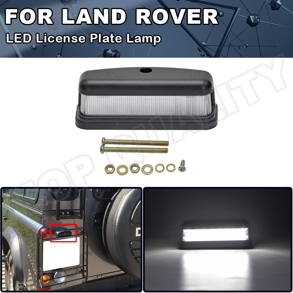 

For Land Rover Defender 90 110 130 1990-2016 Land Rover Series 2, 2A & 3 LED License Number Plate Light White Rear Tail Lamp