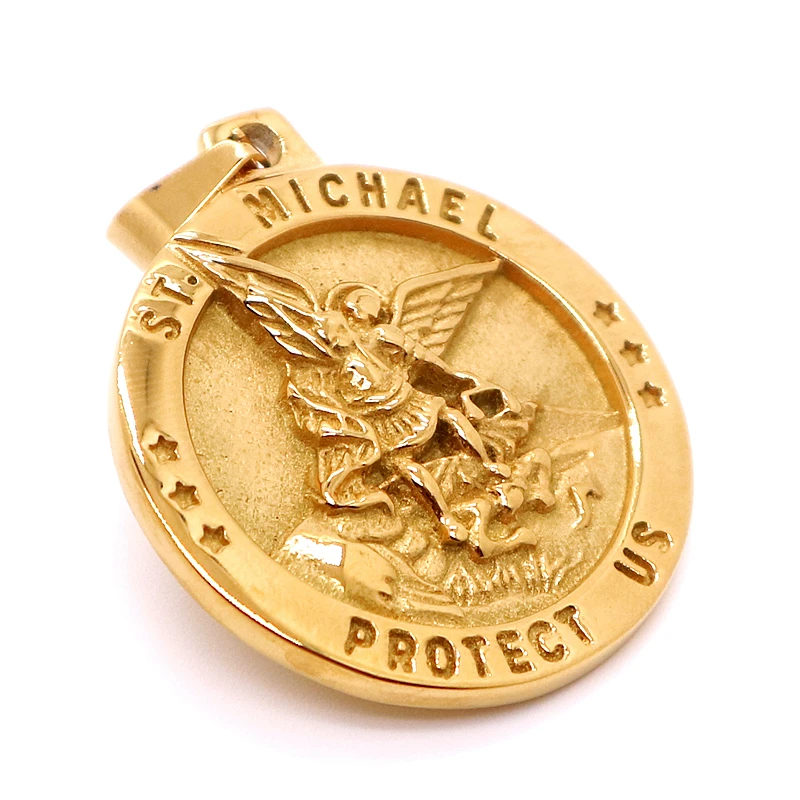 Кулон из нержавеющей стали 316L в стиле унисекс с защитой Святой Михаила|Подвески| |