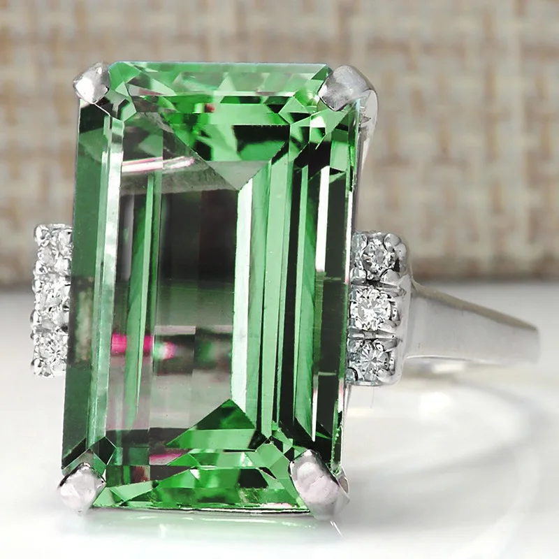 Роскошное обручальное кольцо с квадратным цирконом милые женские кольца синим