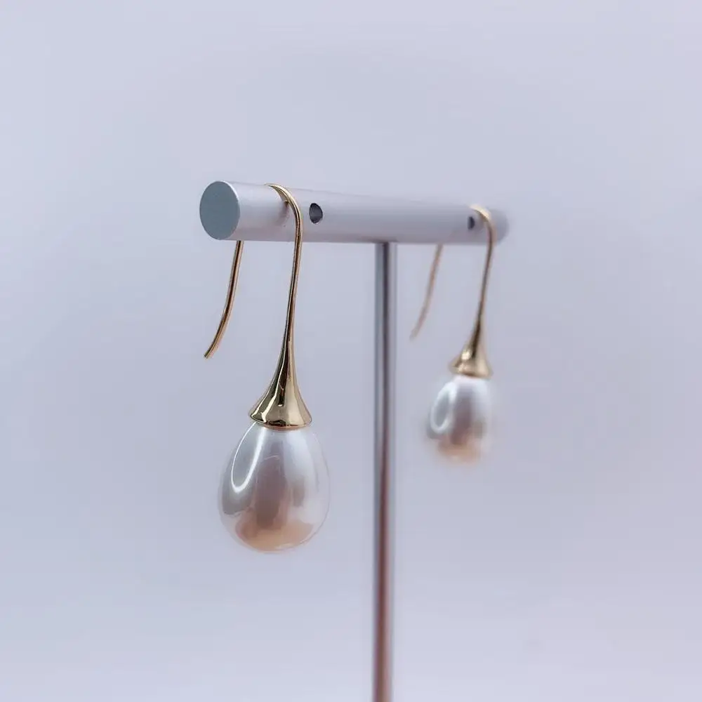 Золотые серьги с имитацией жемчуга модные ювелирные изделия свадебные подарки