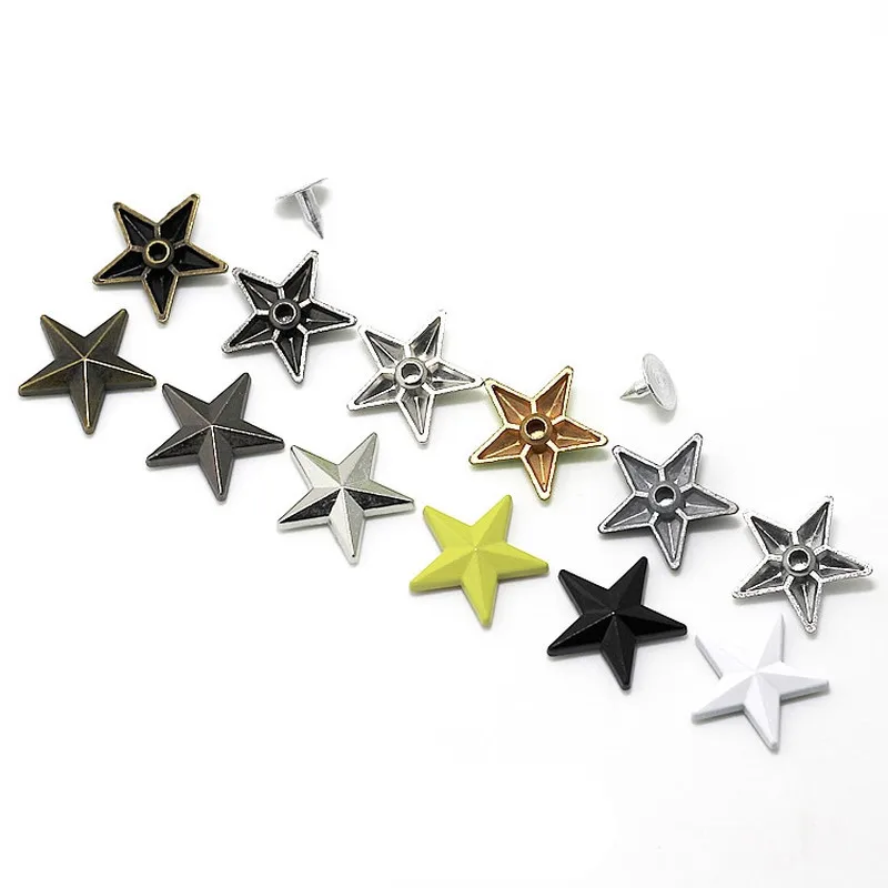 Металлические Звездные заклепки в стиле панк золотистые и Серебристые пуговицы