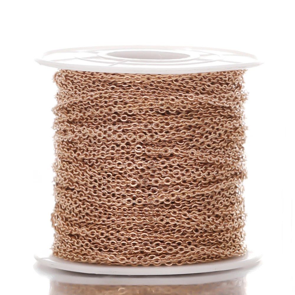 Цепь из нержавеющей стали для украшений сделай сам 2 метра розовое золото 18 К