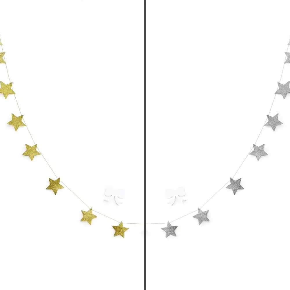 Звезды в форме москитных сеток подвесной Декор баннер с гирляндами Пастельное