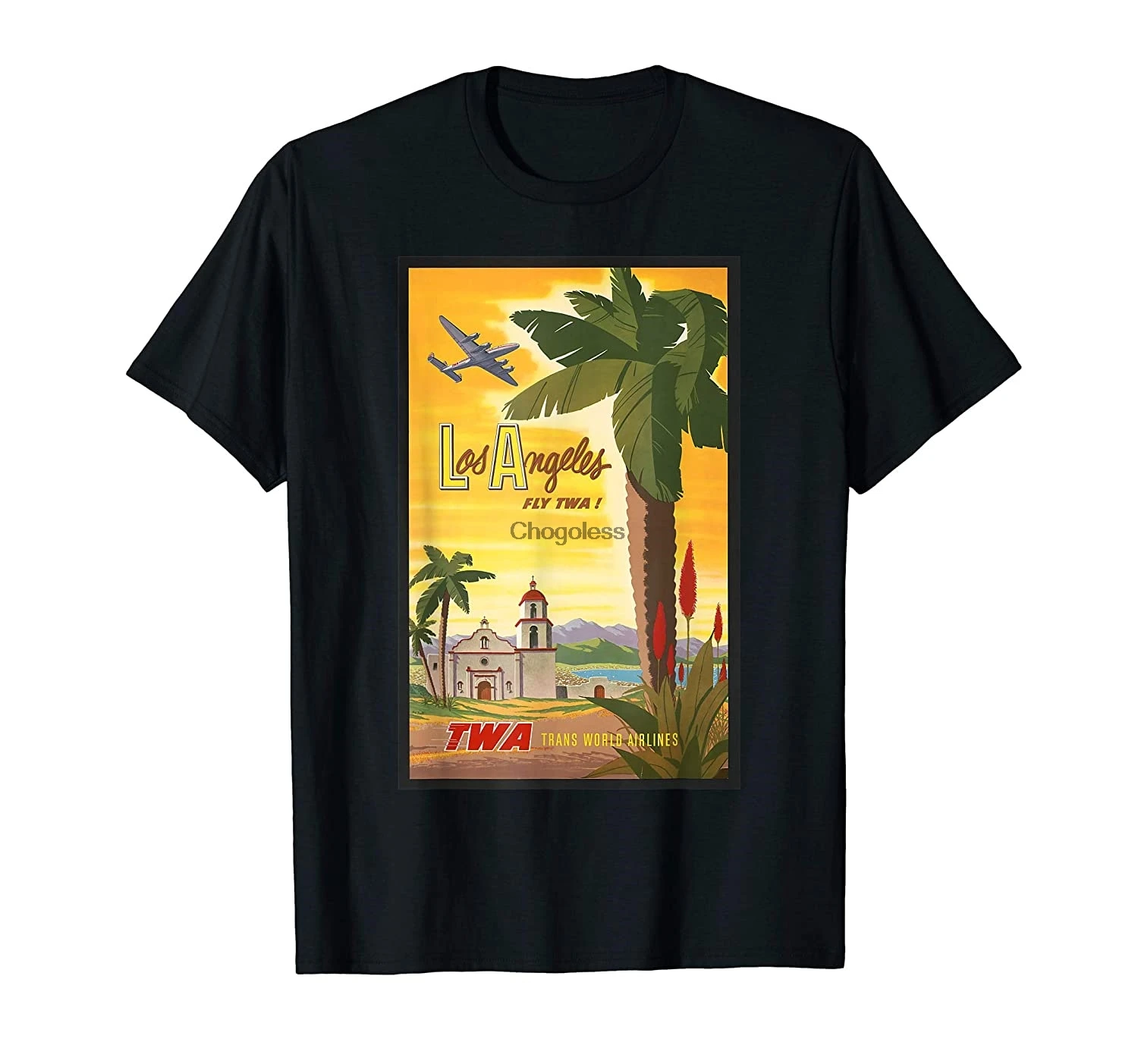 

Los Angeles Fly TWA Retro Vintage Poster Design T-Shirt