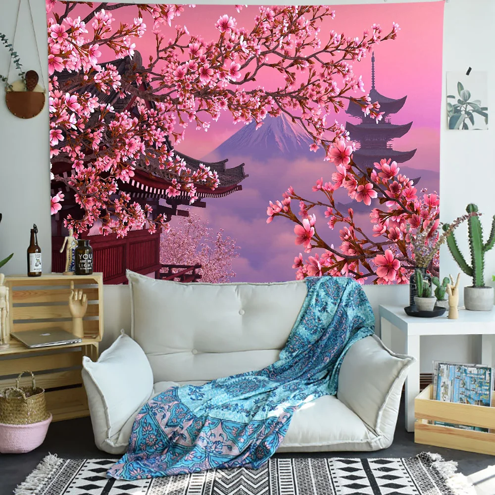 Simсант Цветок персика гобелен японский фольклорный тематический искусство