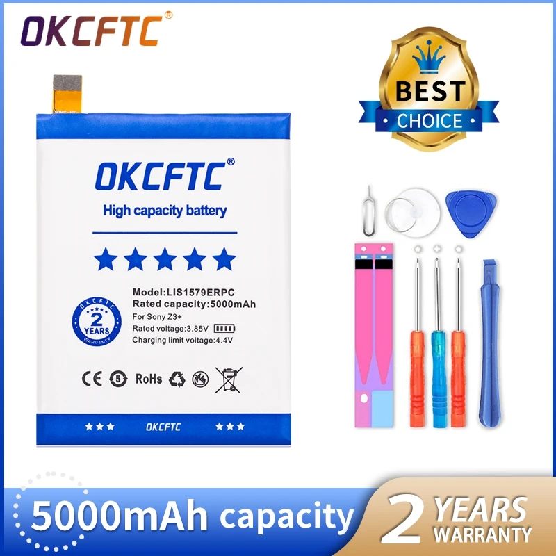 

OKCFTC New 5000mAh LIS1579ERPC Battery For Sony Xperia C5 Ultra / Dual E5506 E5553 E5533 E5563 Z3 Plus Z3+/ Dual E6553 Z4 E6533