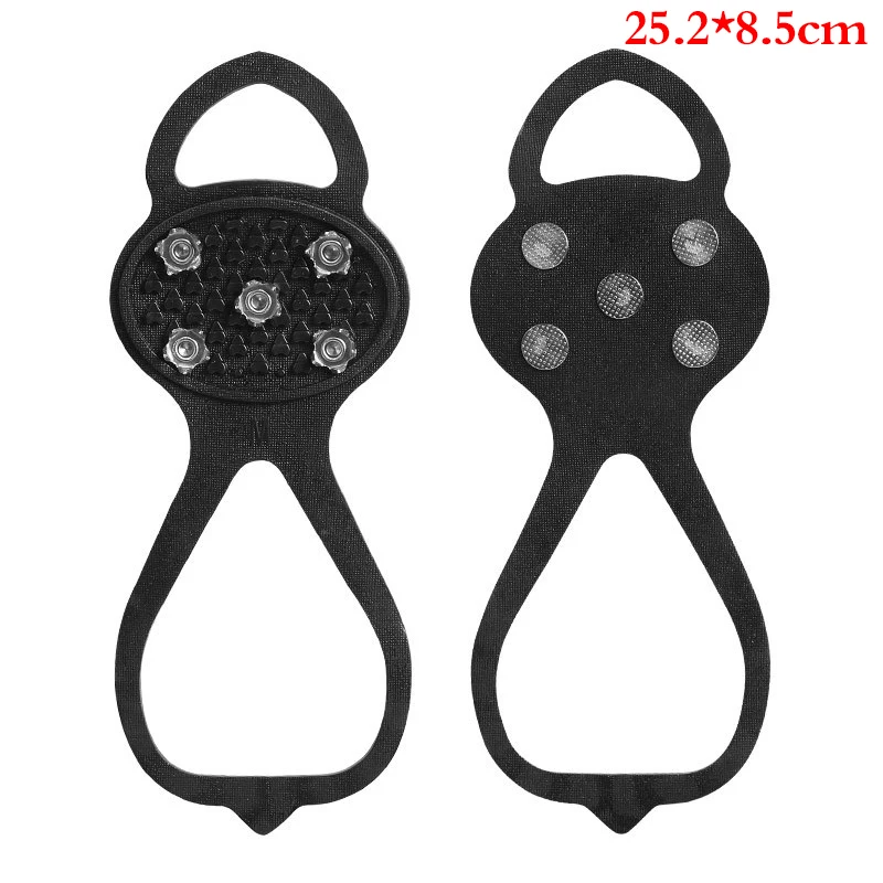 

Durable 5 Teeth Ice Gripper Snow Studs Non-Slip Climbing Hiking Shoes Covers Spike Grips
